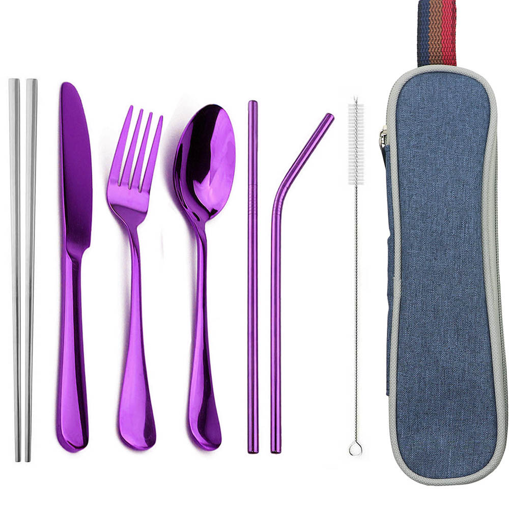 Camping Cooking Cutlery Set - JANKNG Tableware Stainless Steel Cutlery Travel