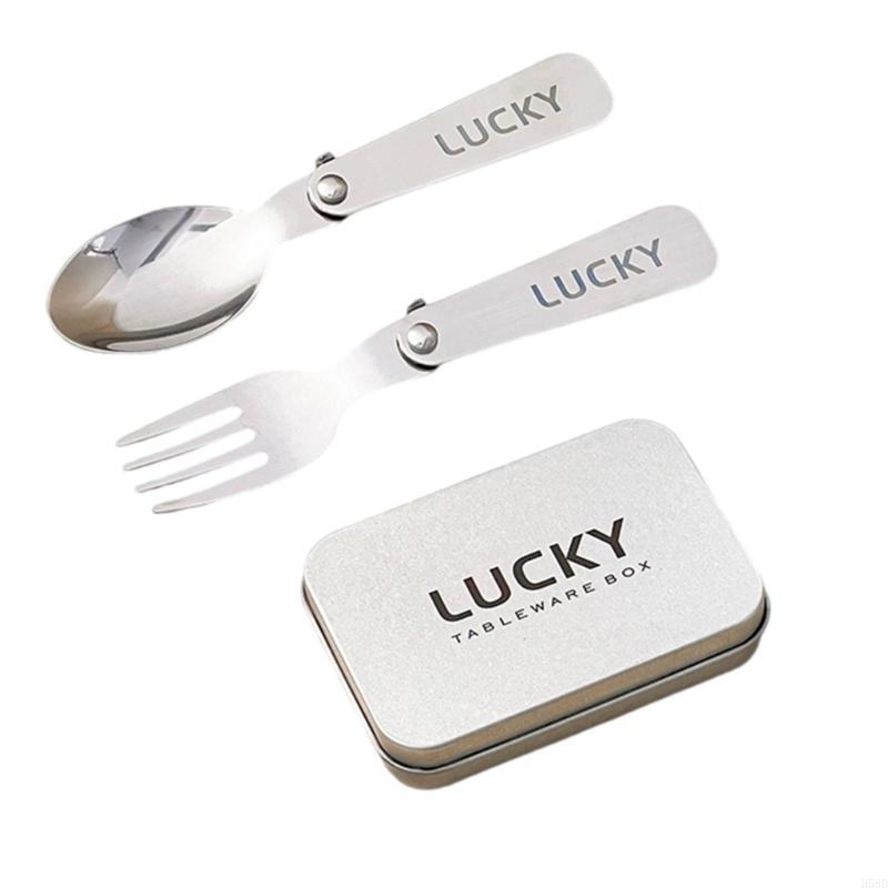 Camping Cooking Cutlery Set - Folding Metal Camping Cutlery Set Portable