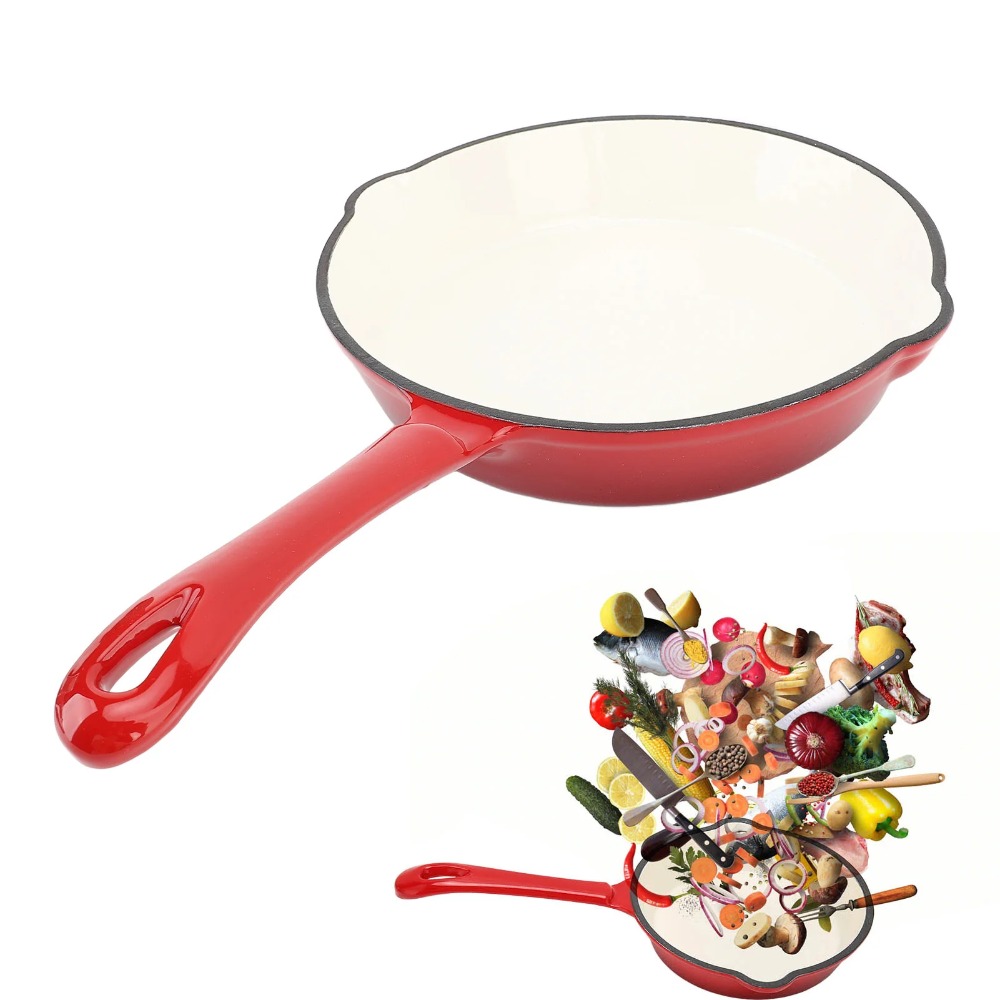 Camping Cooking Without Gas - Cast Iron Frying Pan Enameled Frying