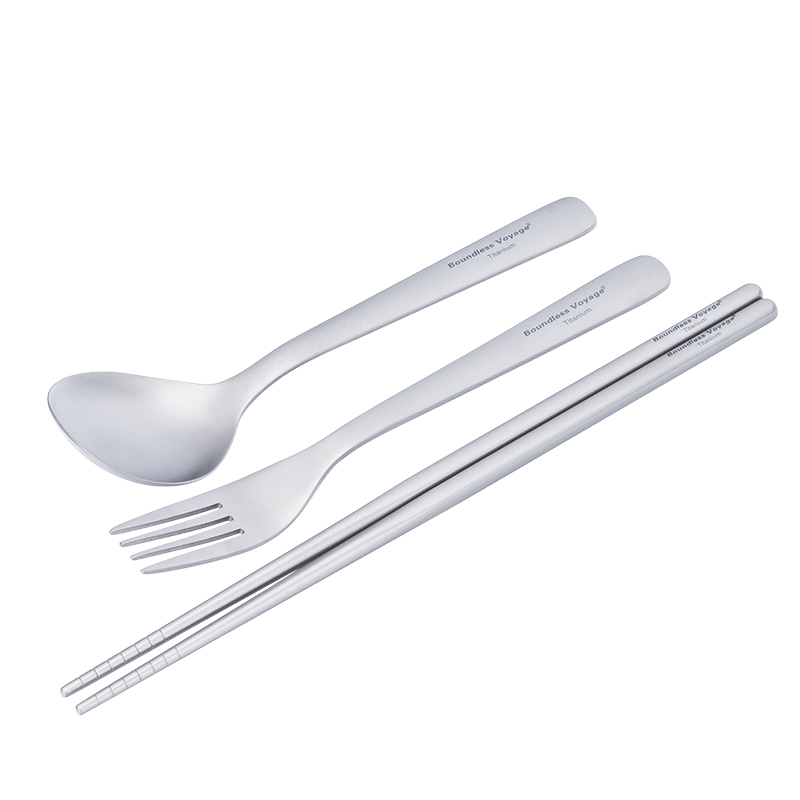 Camping Cooking Cutlery Set - Boundless Voyage Ultralight Titanium Cooking Set