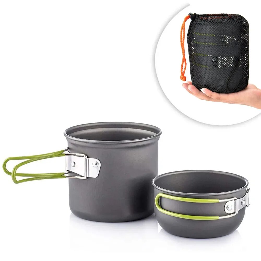 Camping Cooking Essentials - Camping Cookware Mess Kit Ultralight Camping