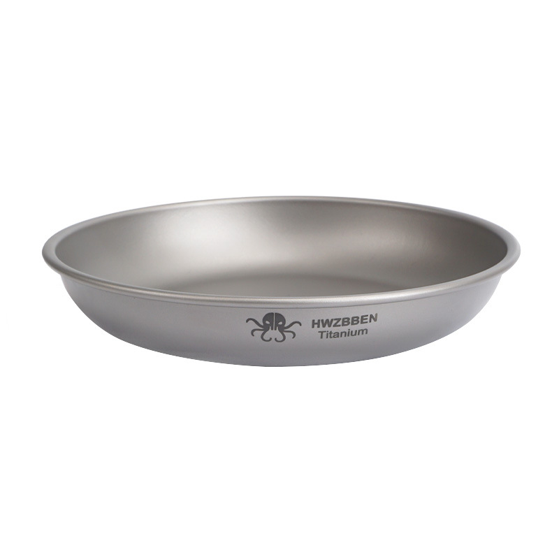 Camping Cooking Tray - Pure Titanium Cutlery Dining Plate, Portable