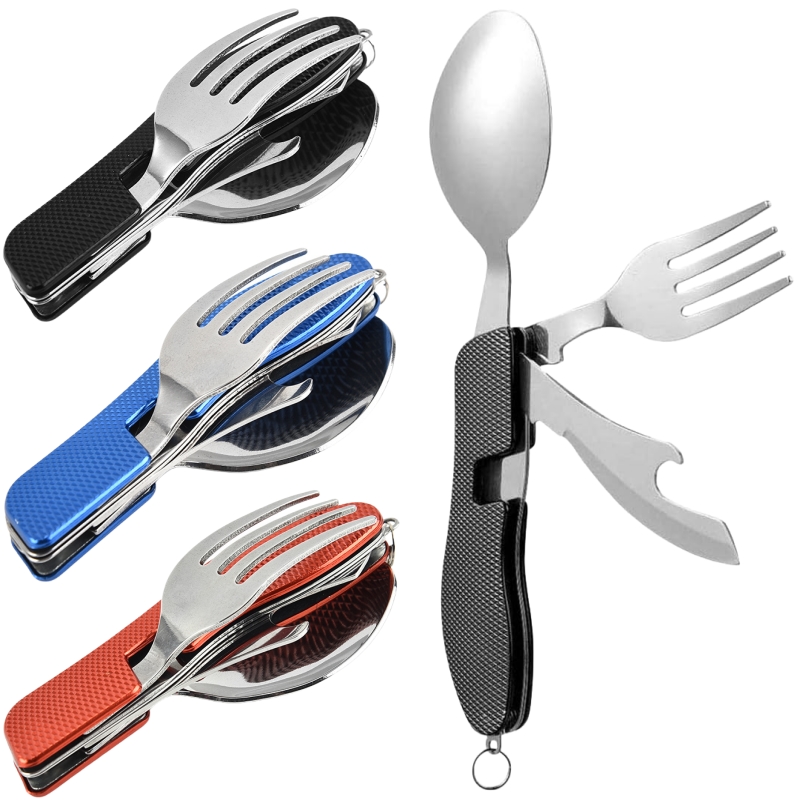 Camping Cooking Cutlery Set - 4 in1 Foldable Camping Utensil Set