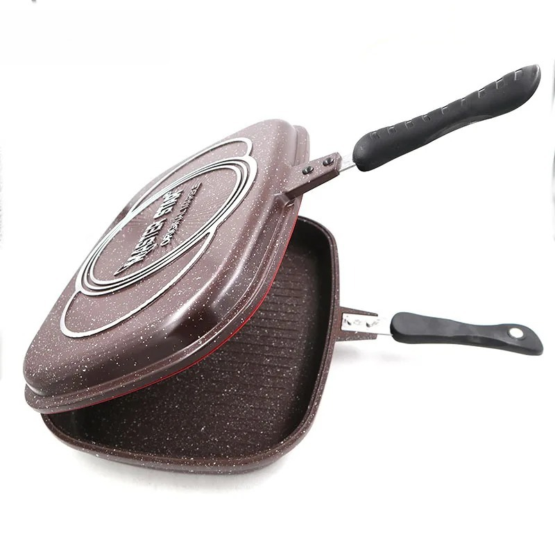 Camping Cooking Without Gas - Double Sided Fry Pan, Die-Casting Grill