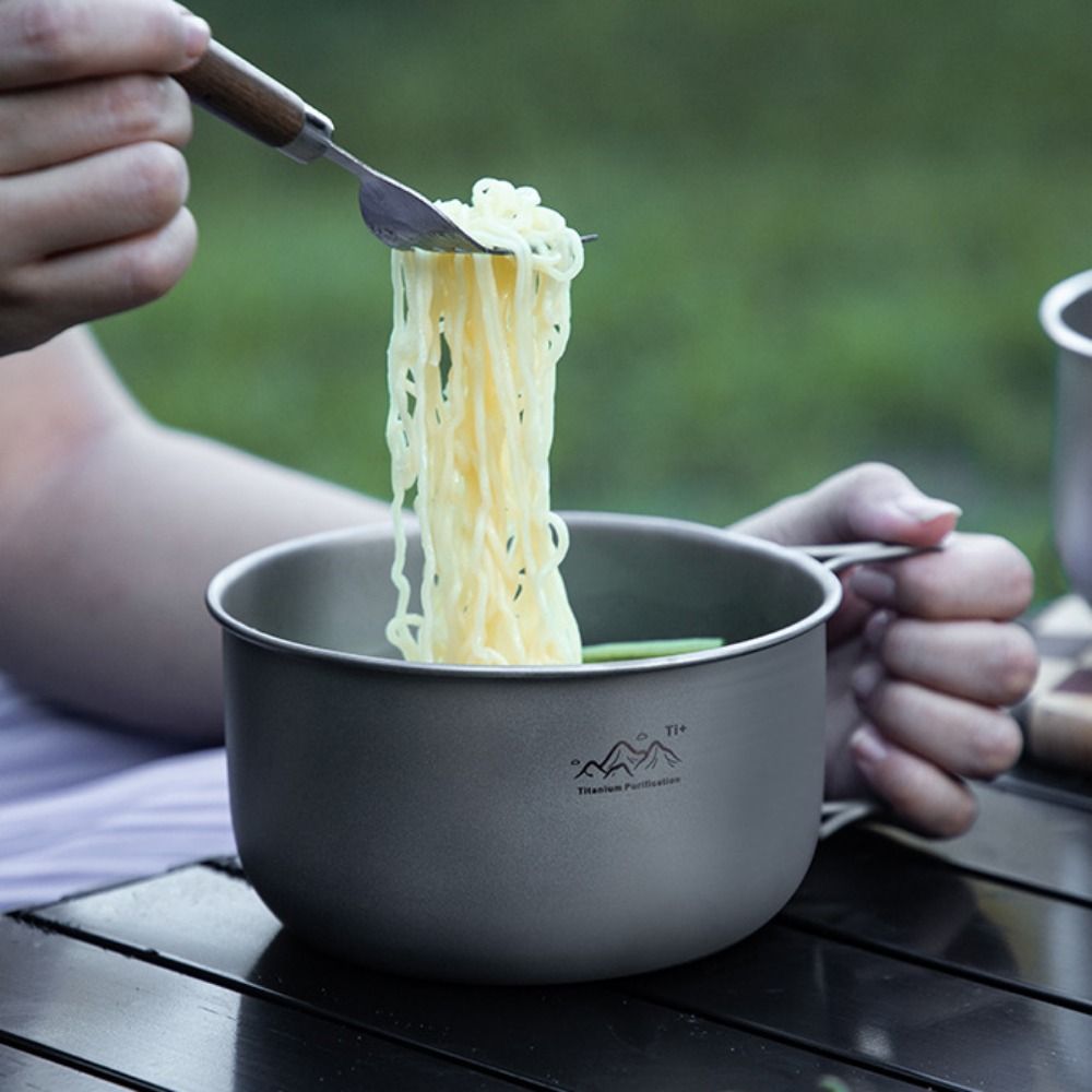 Camping Cooking Noodles - Compact Titanium Alloy Camping Pot Foldable