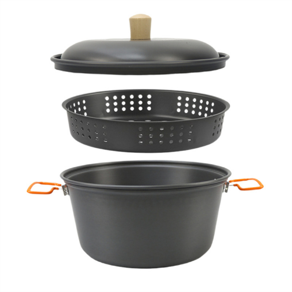 Camping Cooking Essentials - 7.5L Hard Anodized Aluminum Outdoor Cooking