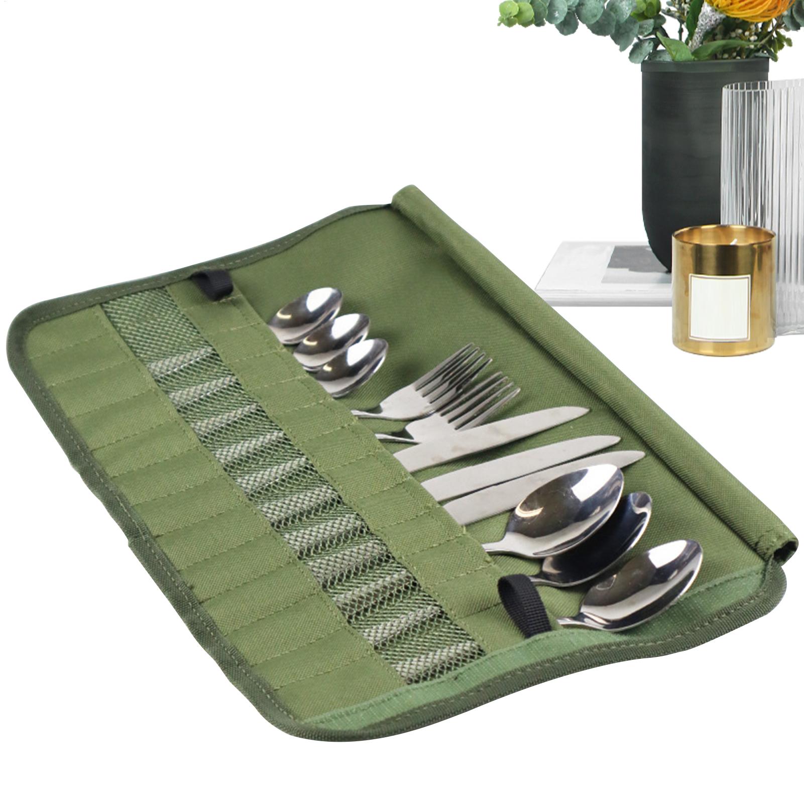 Camping Cooking Organizer - Camping Tableware Roll Bag Camping Travel