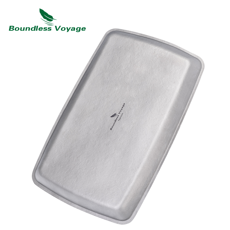 Camping Cooking Tray - Boundless Voyage Titanium Square Plate Camping