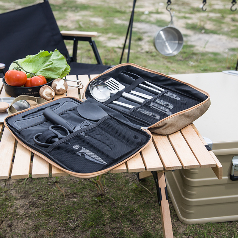 8pcs Camping Kitchen Cookware  - огляд і ціна Camping Cooking Cutlery Set