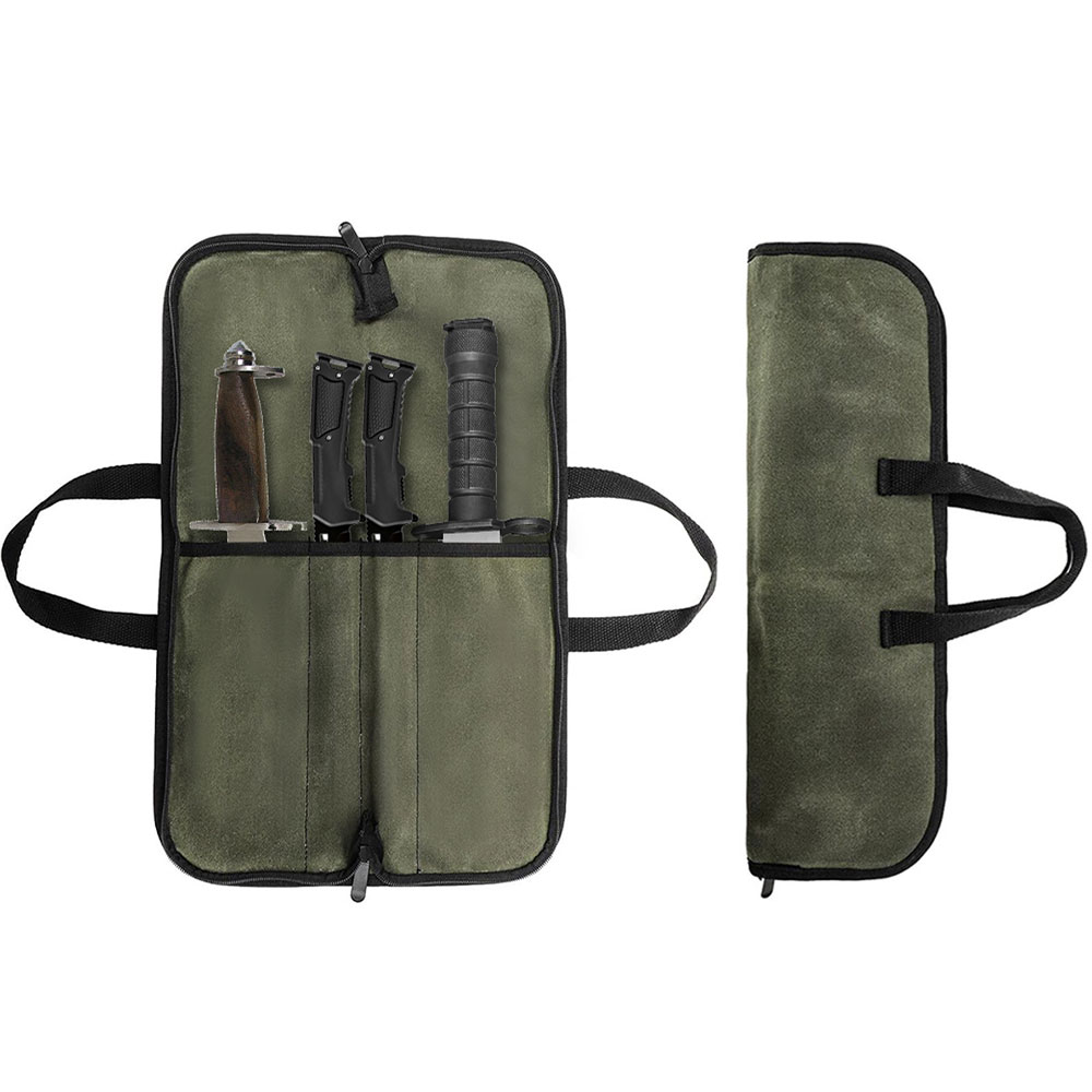 Waxed Canvas Knife Roll Bag Mu - огляд і ціна Camping Cooking Organizer