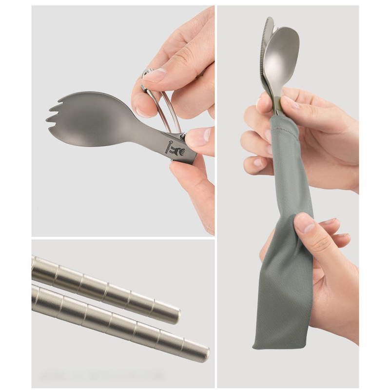 Pure Titanium Tableware Set Ou - огляд і ціна Camping Cooking Knife Set