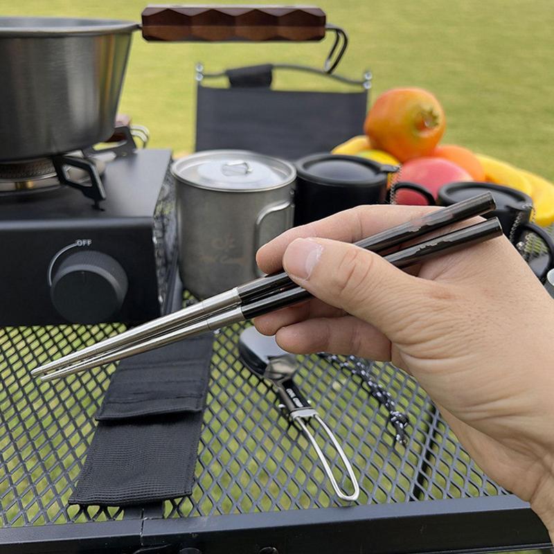 Foldable Spoon Chopsticks Trav - огляд і ціна Camping Cooking Cutlery Set