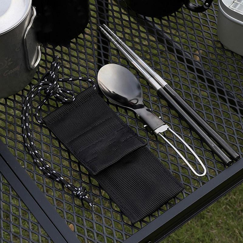 Foldable Spoon Chopsticks Trav - огляд і ціна Camping Cooking Cutlery Set