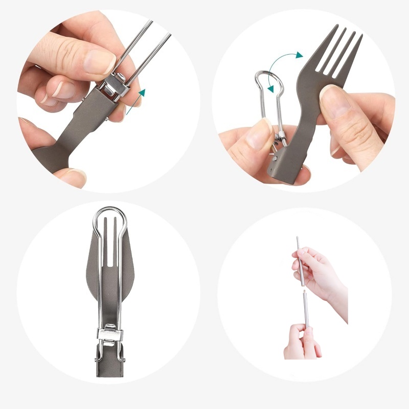 Titanium Foldable Utensil Set  - огляд і ціна Camping Cooking Cutlery Set