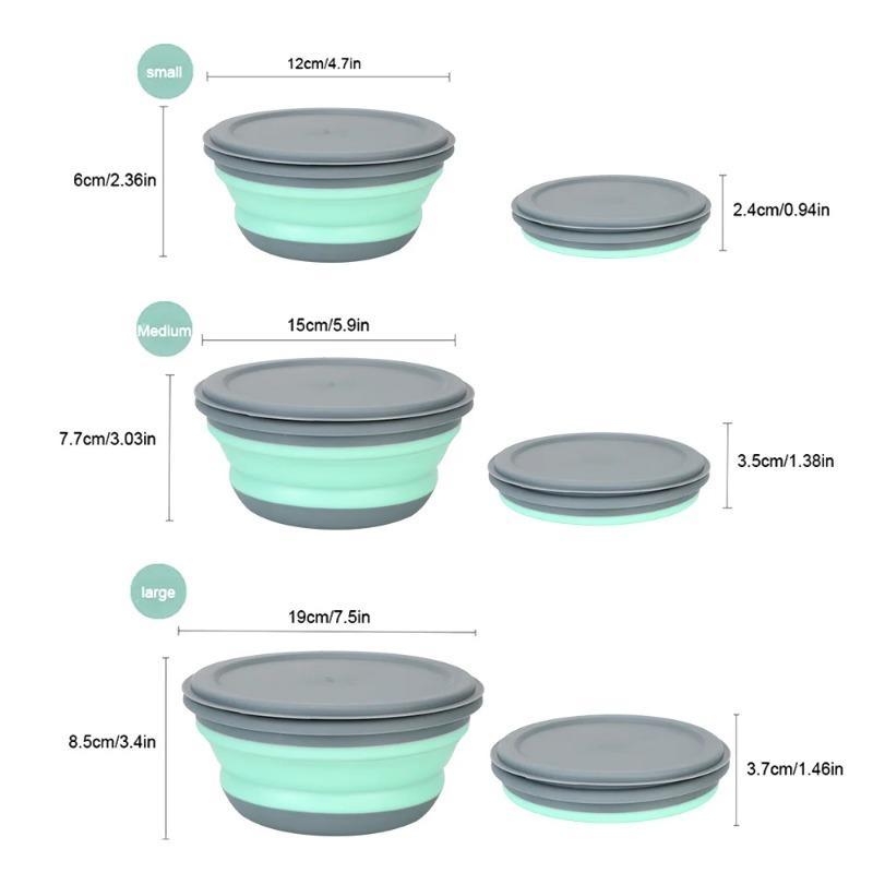 3pcs Silicone Folding Lunch Bo - огляд і ціна Camping Cooking Tray