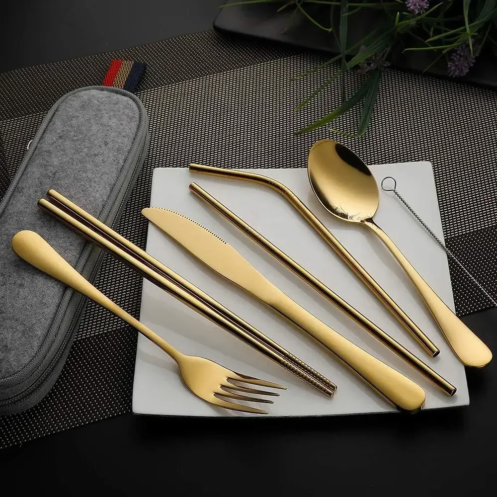 8Pcs/set Tableware Reusable Tr - огляд і ціна Camping Cooking Cutlery Set