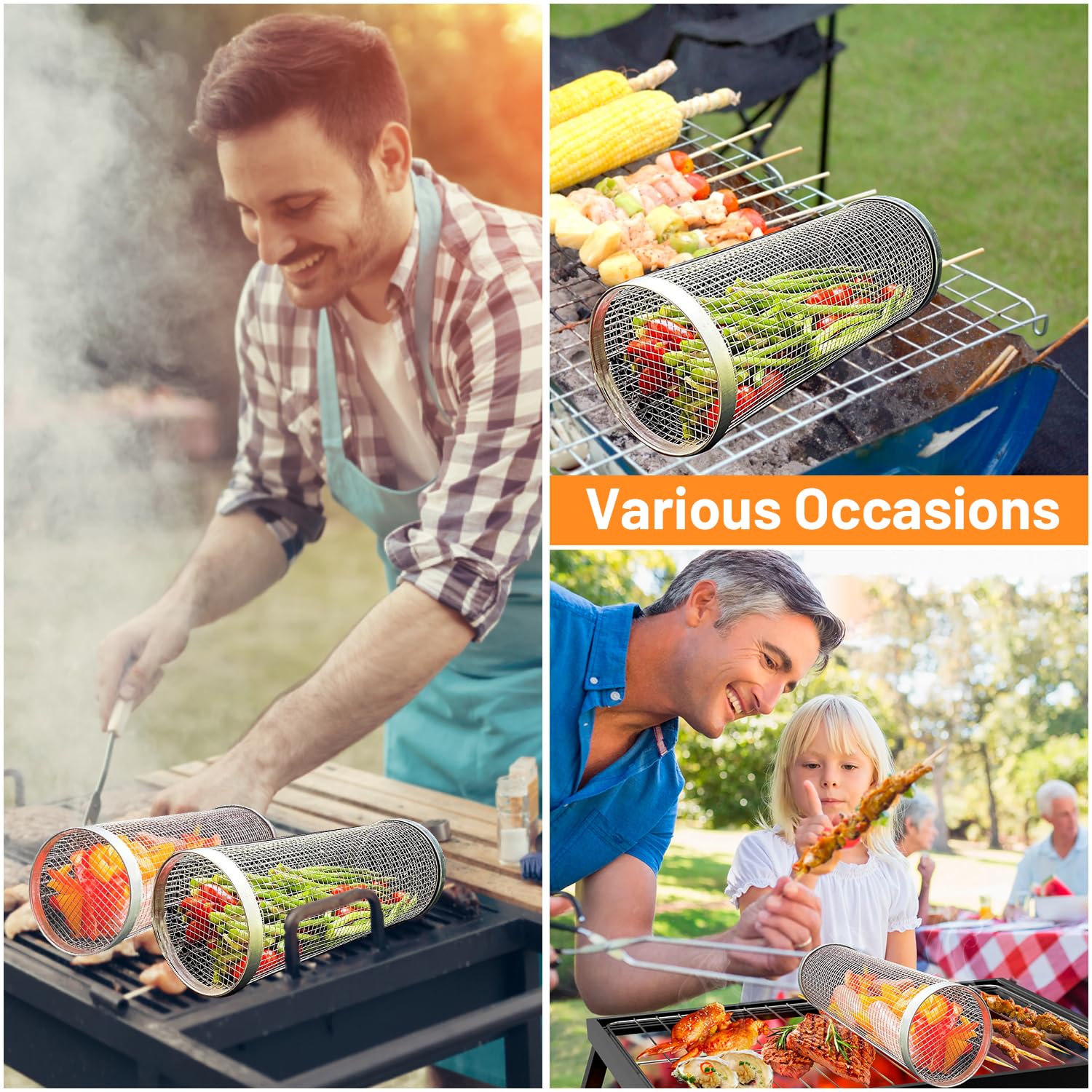 2 Pieces Rolling Grilling Bask - огляд і ціна Camping Cooking Essentials